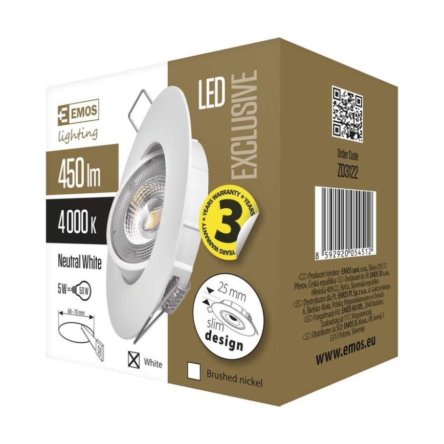 LED Bodové svietidlo Exclusive LED/5W/230V 4000 K
