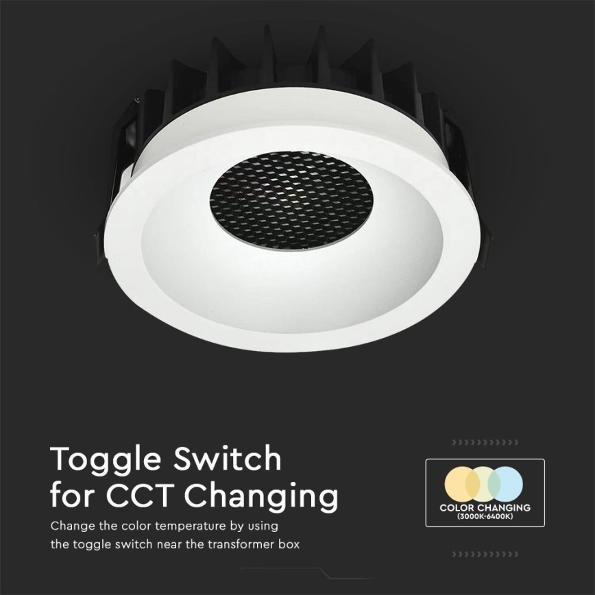 LED Podhľadové svietidlo LED/12W/230V 3000/4000/6400K ø 8,6 cm biela