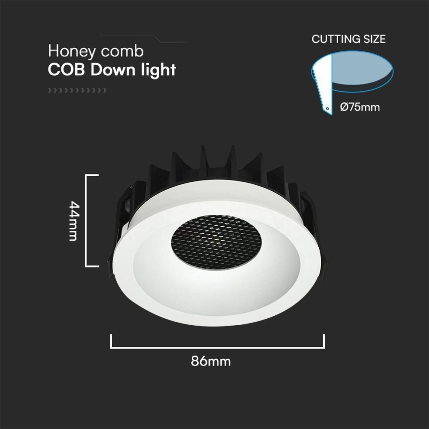 LED Podhľadové svietidlo LED/12W/230V 3000/4000/6400K ø 8,6 cm biela