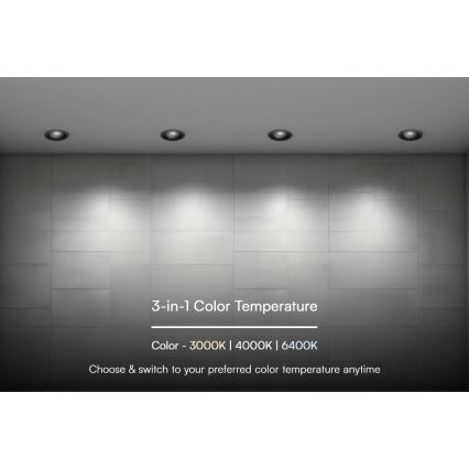 LED Podhľadové svietidlo LED/18W/230V 3000/4000/6400K ø 10,6 cm čierna