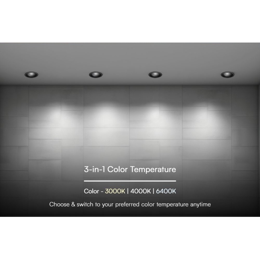 LED Podhľadové svietidlo LED/18W/230V 3000/4000/6400K ø 10,6 cm čierna