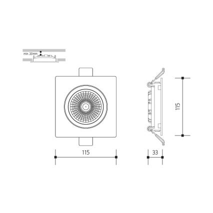 LED Podhľadové svietidlo LED/18W/230V 4000K 11,5x11,5 cm biela
