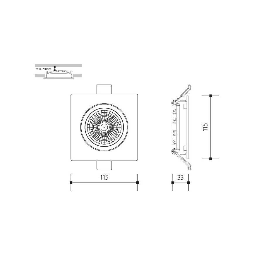 LED Podhľadové svietidlo LED/18W/230V 4000K 11,5x11,5 cm biela