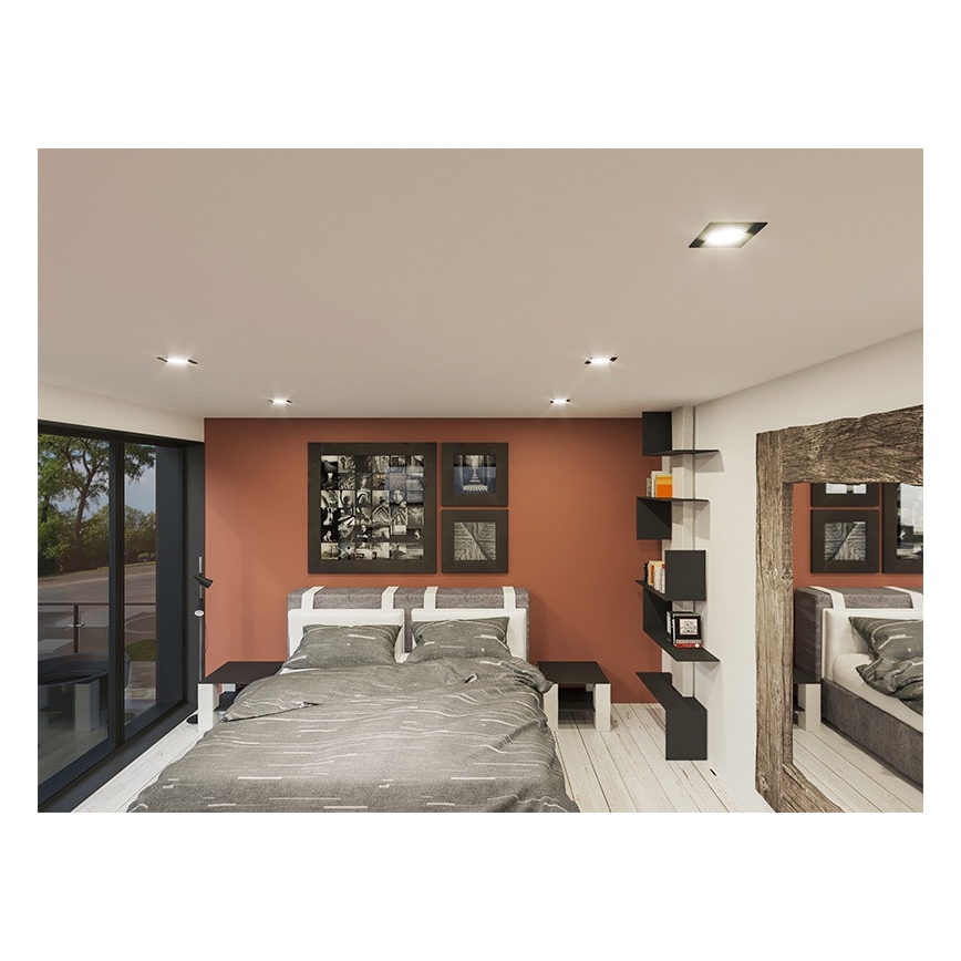 LED Podhľadové svietidlo LED/18W/230V 4000K 11,5x11,5 cm čierna