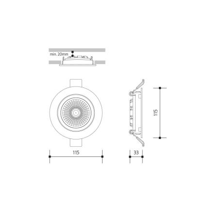 LED Podhľadové svietidlo LED/18W/230V 4000K pr. 11,5 cm čierna