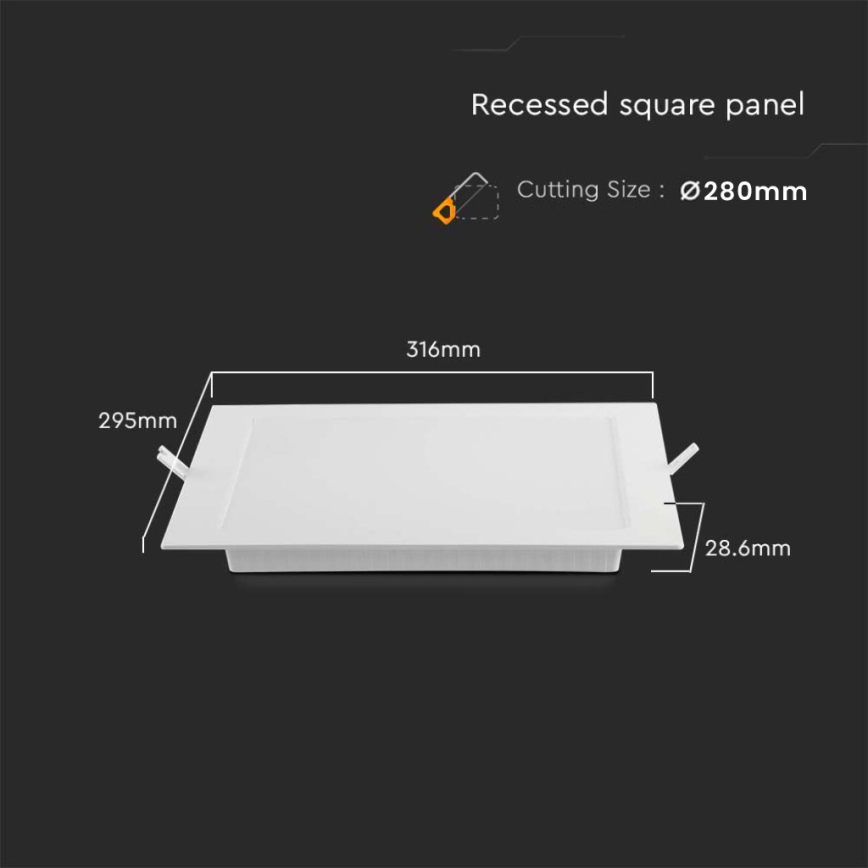 LED Podhľadové svietidlo LED/24W/230V 29,5x29,5 cm 3000K biela