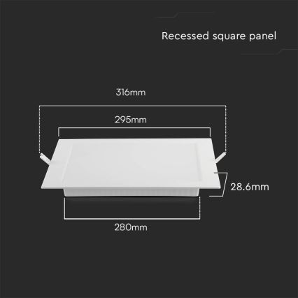 LED Podhľadové svietidlo LED/24W/230V 29,5x29,5 cm 6500K biela