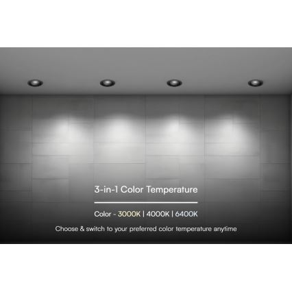 LED Podhľadové svietidlo LED/24W/230V 3000/4000/6400K ø 13,5 cm čierna