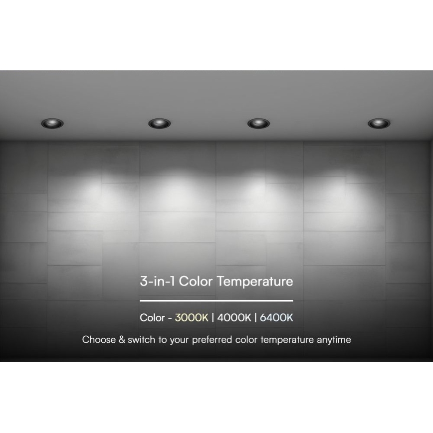 LED Podhľadové svietidlo LED/24W/230V 3000/4000/6400K ø 13,5 cm čierna