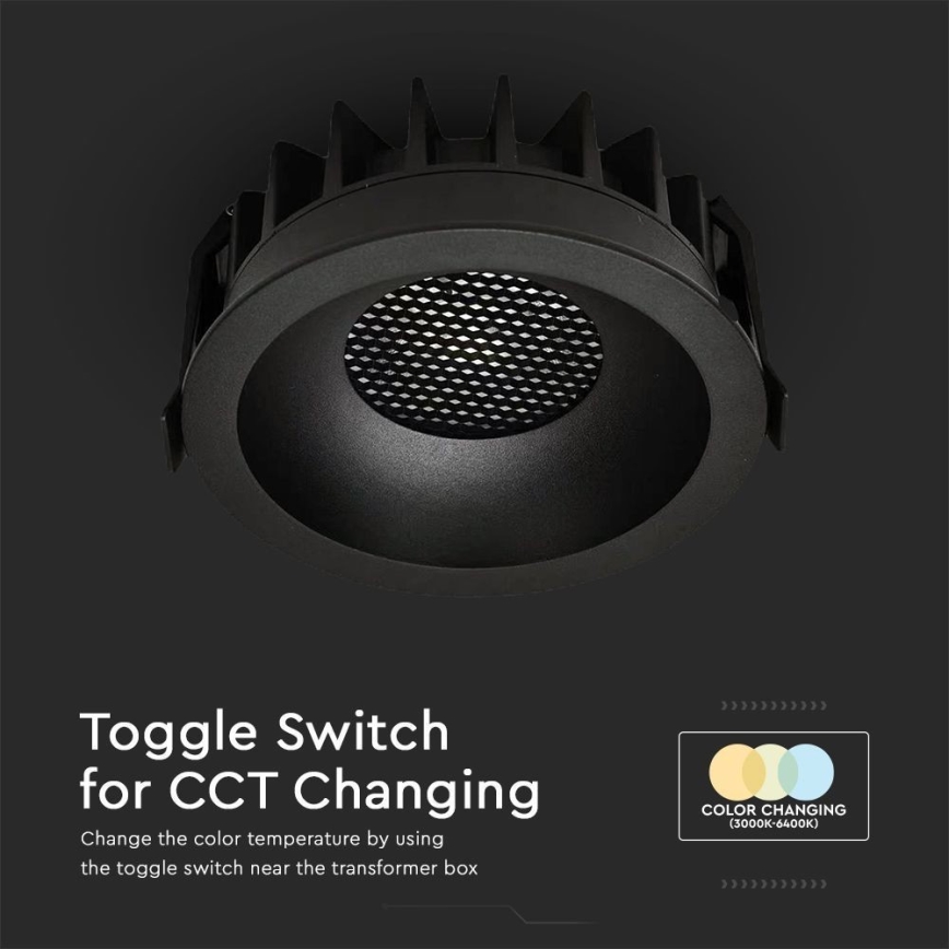 LED Podhľadové svietidlo LED/24W/230V 3000/4000/6400K ø 13,5 cm čierna