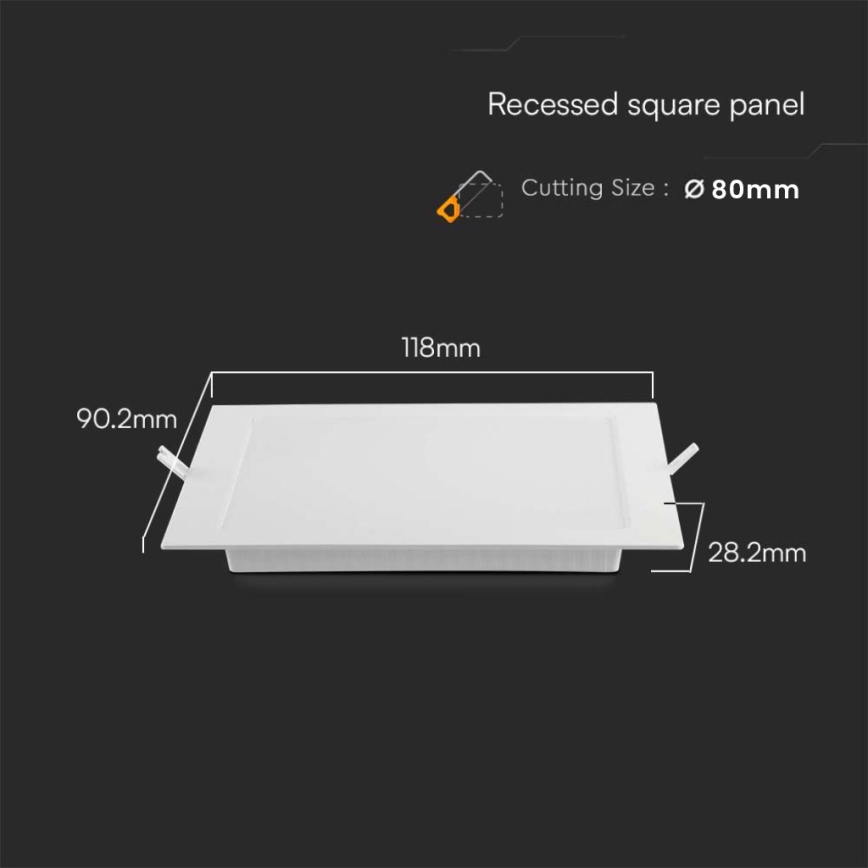 LED Podhľadové svietidlo LED/3W/230V 9x9 cm 3000K biela