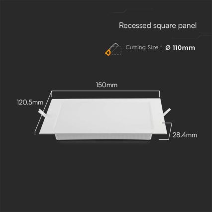 LED Podhľadové svietidlo LED/6W/230V 12x12 cm 6500K biela