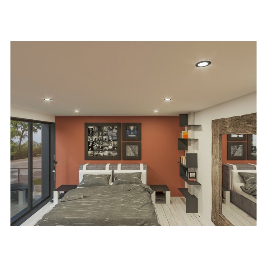 LED Podhľadové svietidlo LED/6W/230V 3000K pr. 8,5 cm čierna