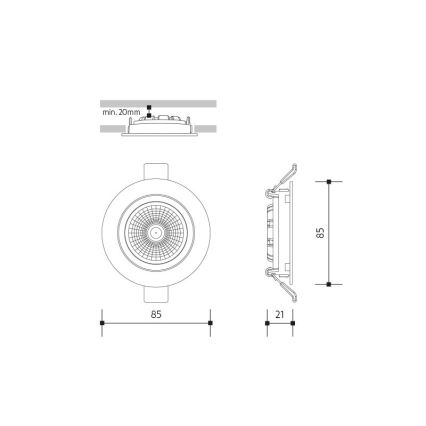 LED Podhľadové svietidlo LED/6W/230V 4000K pr. 8,5 cm biela