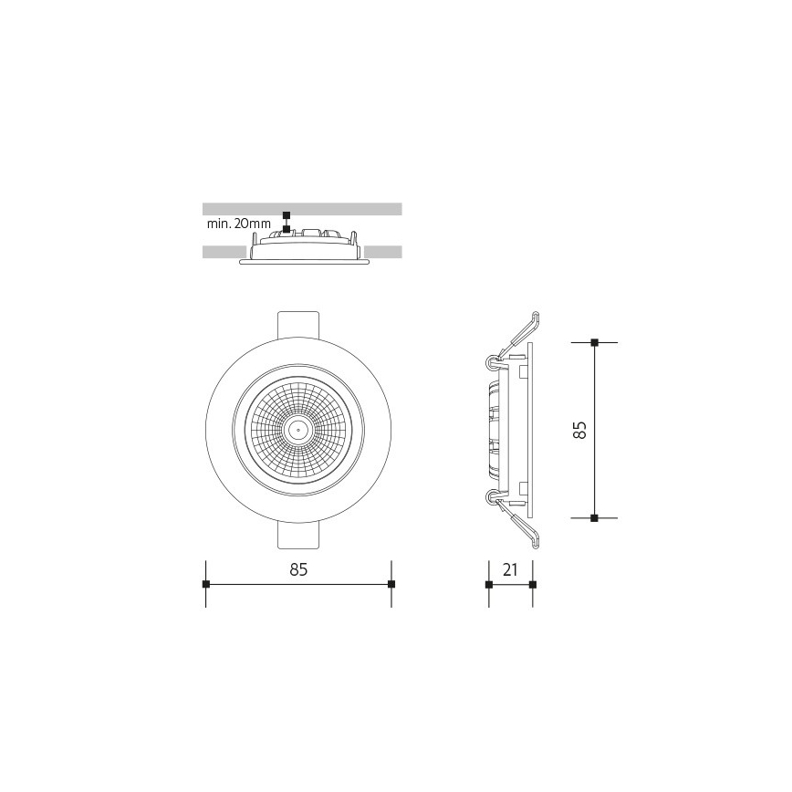LED Podhľadové svietidlo LED/6W/230V 4000K pr. 8,5 cm biela