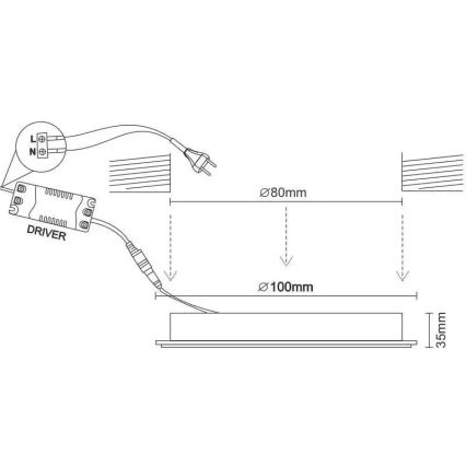 LED Podhľadové svietidlo LED/7,5W/230V 4000K biela/strieborná