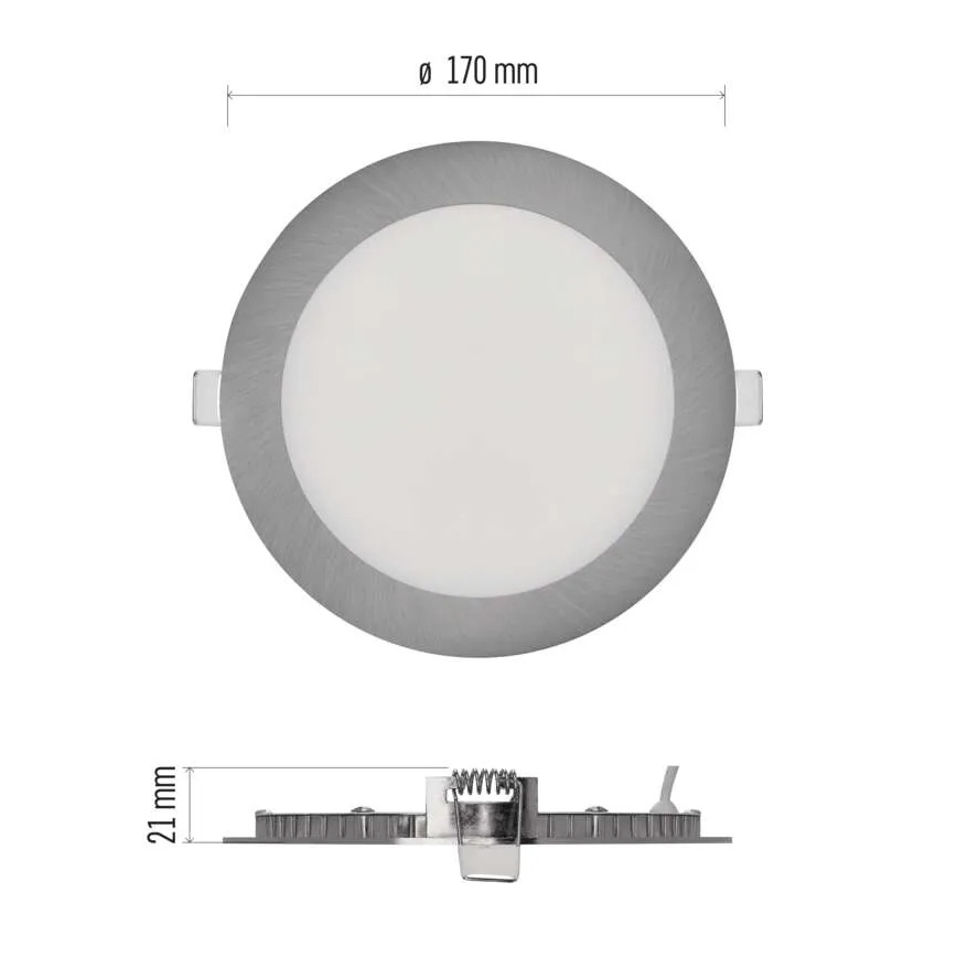 LED podhľadové svietidlo NEXXO LED/12,5W/230V 3000/3500/4000K strieborné pr. 17 cm