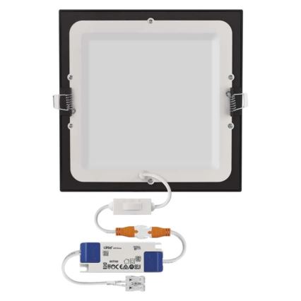LED podhľadové svietidlo NEXXO LED/18W/230V 3000/3500/4000K čierne 22,5 x 22,5 cm