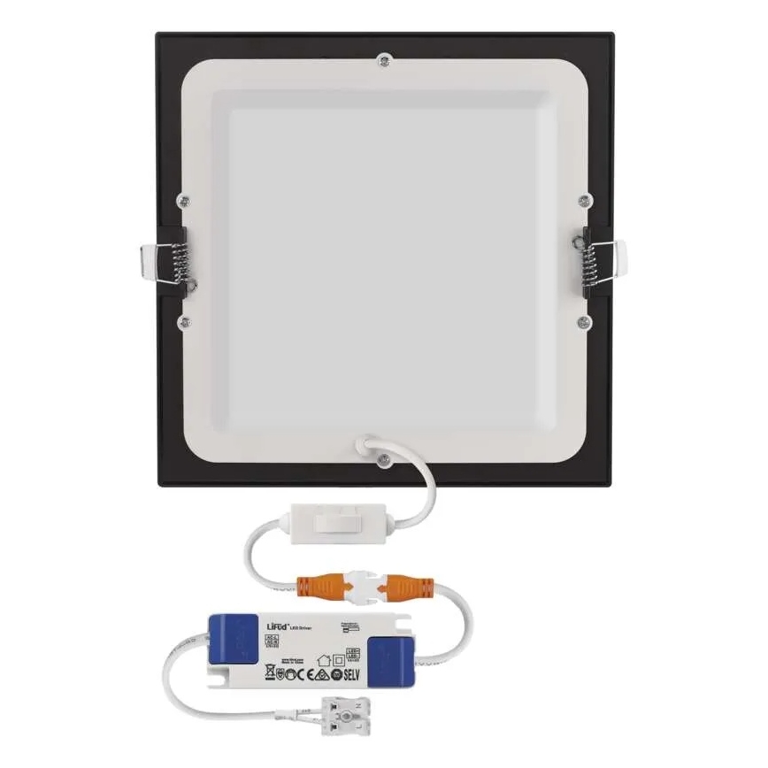 LED podhľadové svietidlo NEXXO LED/18W/230V 3000/3500/4000K čierne 22,5 x 22,5 cm