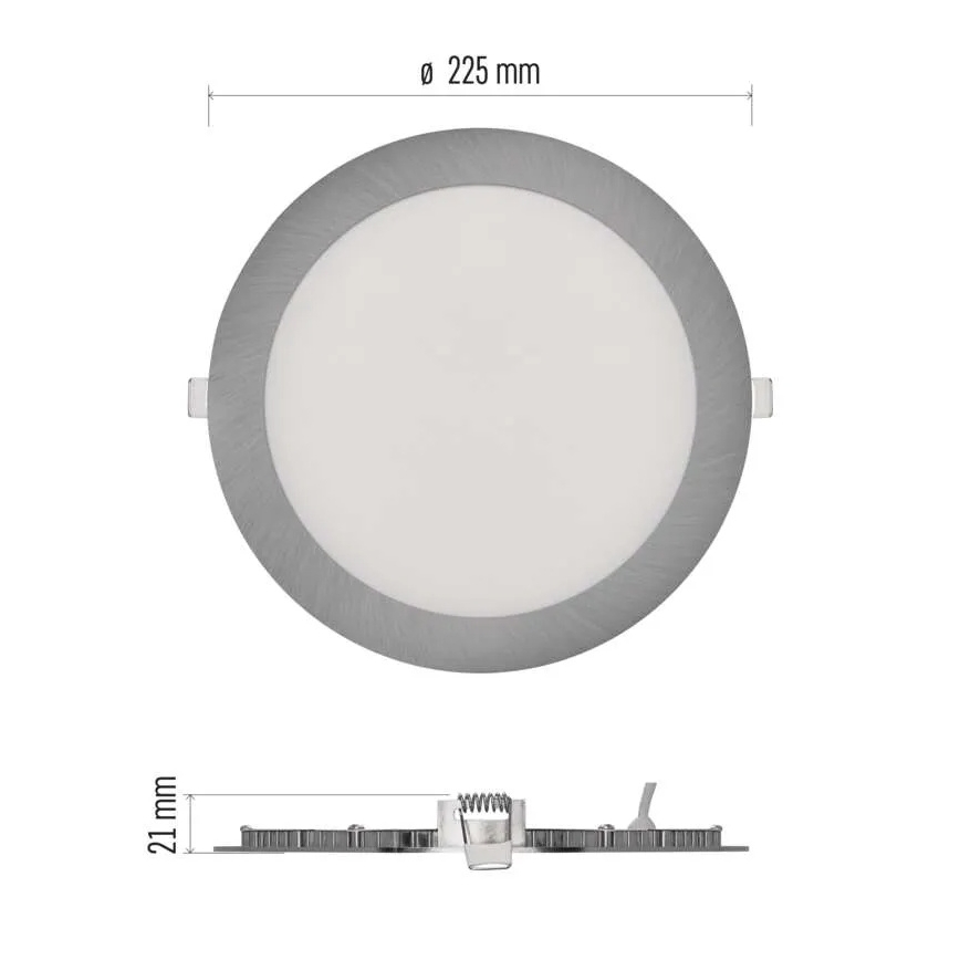 LED podhľadové svietidlo NEXXO LED/18W/230V 3000/3500/4000K strieborné pr. 22,5 cm