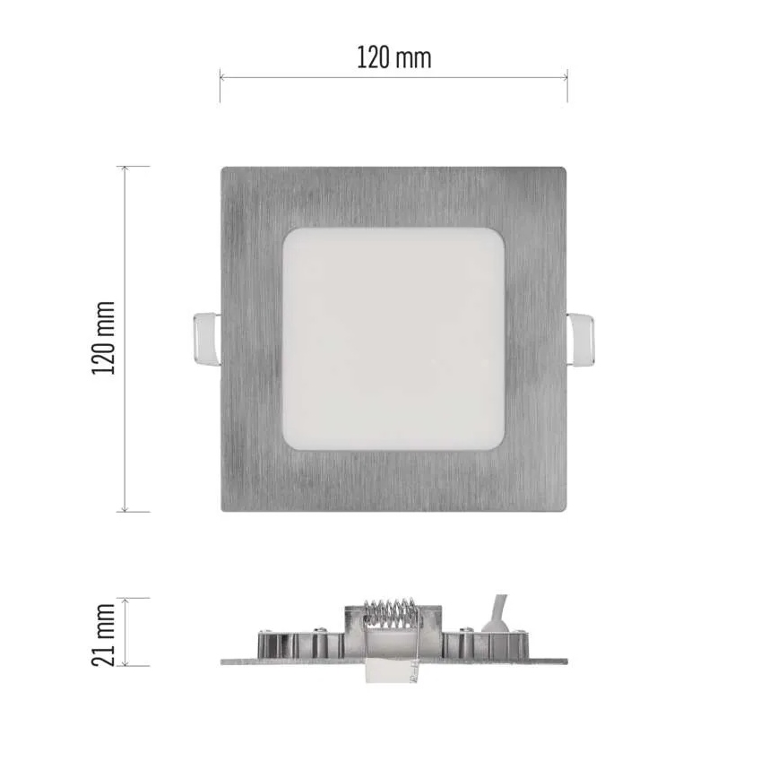 LED podhľadové svietidlo NEXXO LED/7W/230V 3000/3500/4000K strieborné 12x12 cm