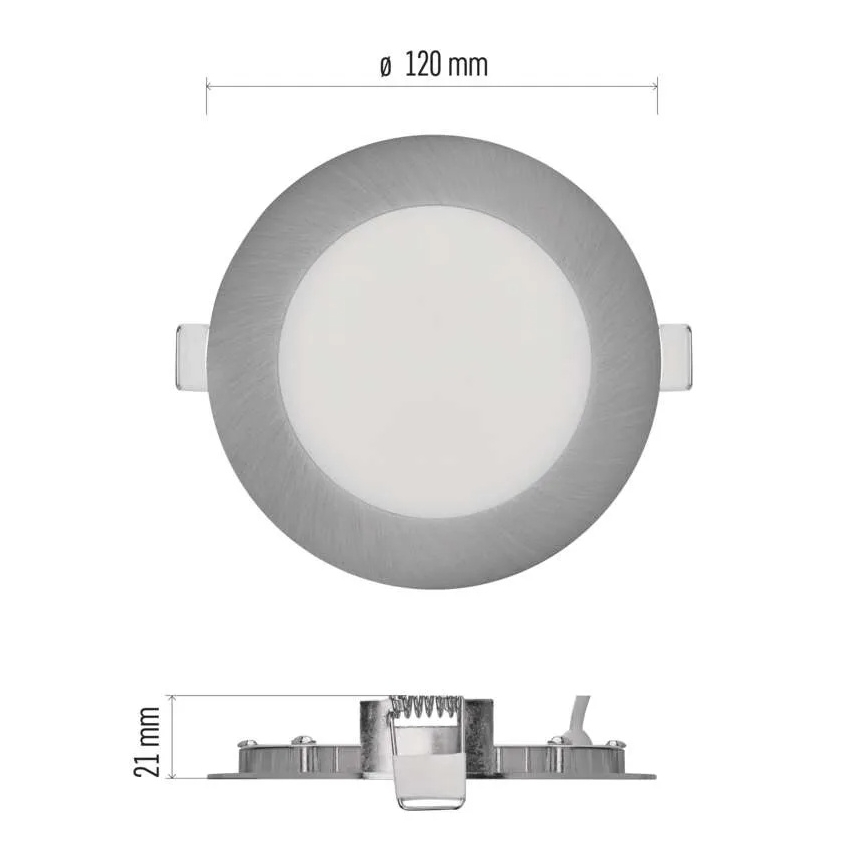 LED podhľadové svietidlo NEXXO LED/7W/230V 3000/3500/4000K strieborné pr. 12 cm