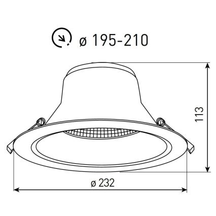 LED Kúpeľňové podhľadové svietidlo NYON LED/26W/230V 3000/4000/5700K pr. 23,2 cm IP44 biela
