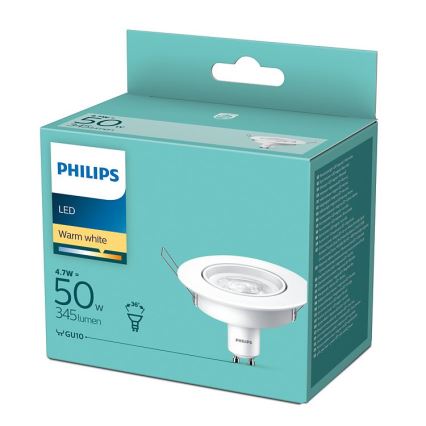 LED Podhľadové svietidlo Philips 1xGU10/4,7W/230V 2700K