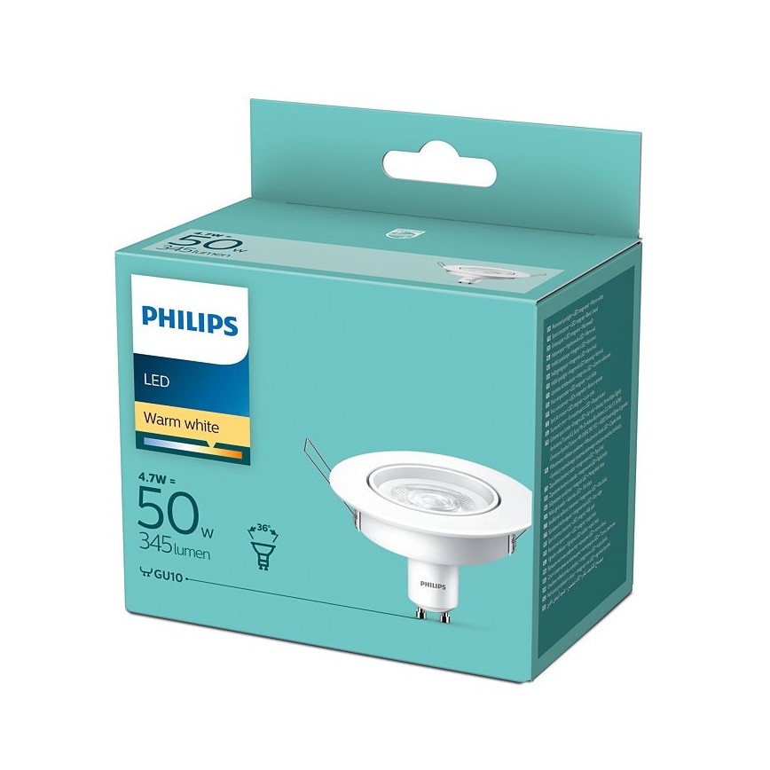LED Podhľadové svietidlo Philips 1xGU10/4,7W/230V 2700K