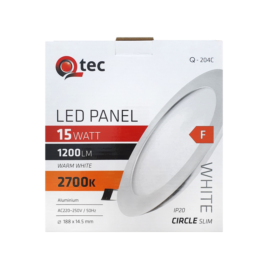 LED Podhľadové svietidlo QTEC LED/15W/230V 2700K pr. 18,8 cm
