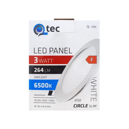 LED Podhľadové svietidlo QTEC LED/3W/230V 6500K pr. 8,3 cm