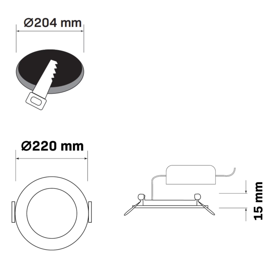 LED Podhľadové svietidlo RIGEL LED/14W/230V 4000K pr. 22 cm čierna
