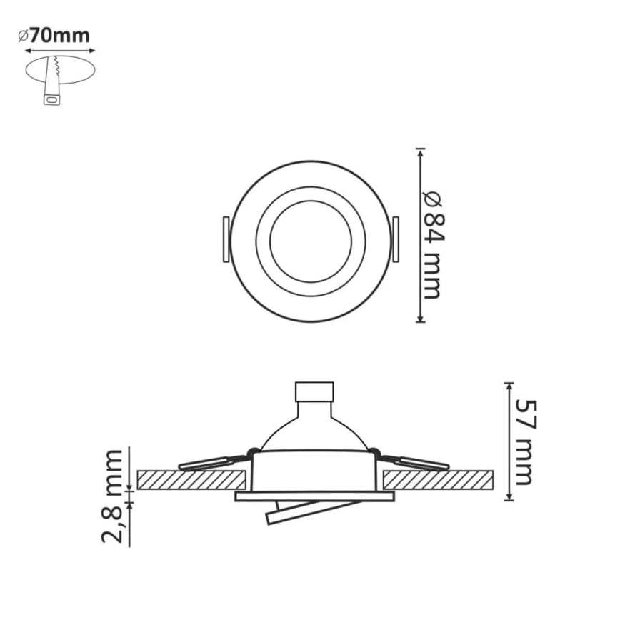 LED Podhľadové svietidlo SLNKO OLAL 1xGU10/3,5W/230V 3000K pr. 8,4 cm zlatá