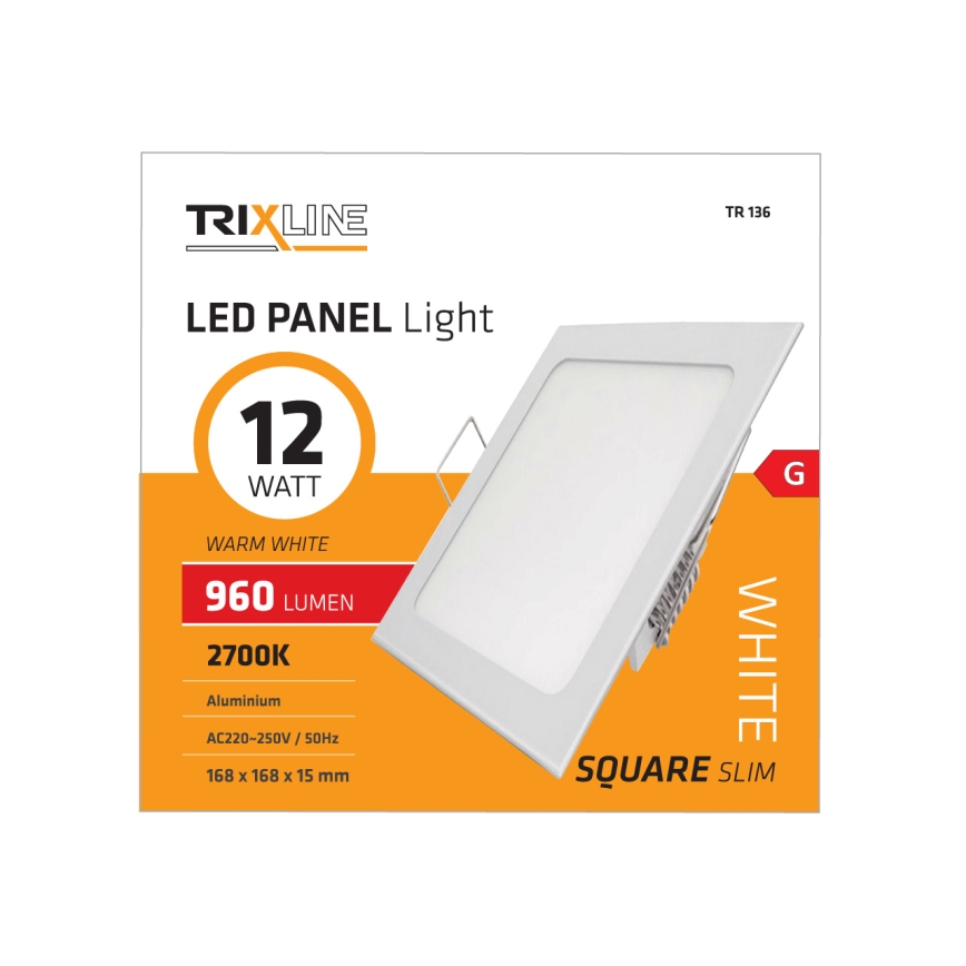 LED Podhľadové svietidlo SQUARE LED/12W/230V 2700K