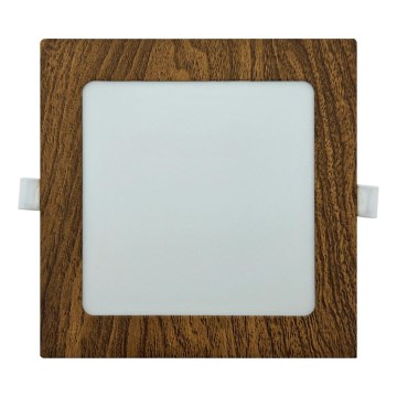 LED Podhľadové svietidlo SQUARE LED/12W/230V 4200K 16,8x16,8 cm hnedá