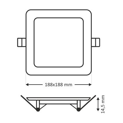 LED Podhľadové svietidlo SQUARE LED/15W/230V 6500K 18,8x18,8 cm biela