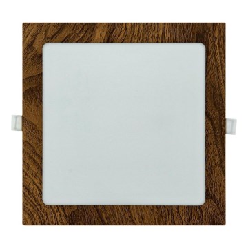 LED Podhľadové svietidlo SQUARE LED/18W/230V 4200K 22x22 cm hnedá
