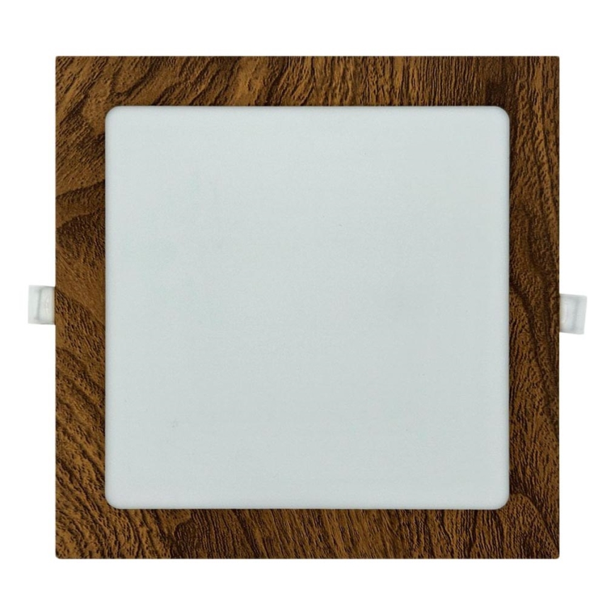 LED Podhľadové svietidlo SQUARE LED/18W/230V 4200K 22x22 cm hnedá