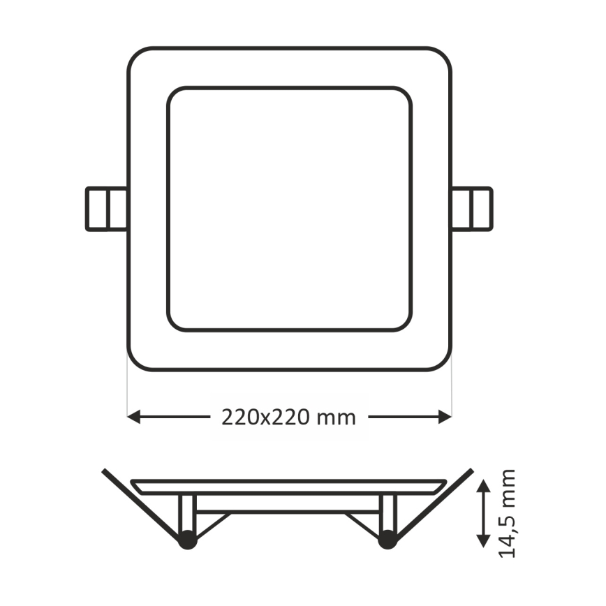 LED Podhľadové svietidlo SQUARE LED/18W/230V 6500K 22x22 cm biela