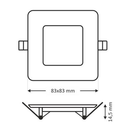 LED Podhľadové svietidlo SQUARE LED/3W/230V 4200K 8,3x8,3 cm biela