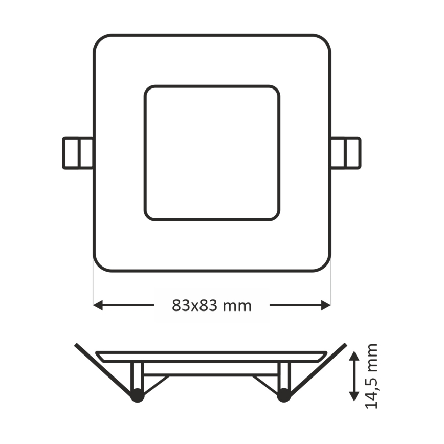 LED Podhľadové svietidlo SQUARE LED/3W/230V 4200K 8,3x8,3 cm biela