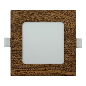 LED Podhľadové svietidlo SQUARE LED/6W/230V 4200K 11,8x11,8 cm hnedá