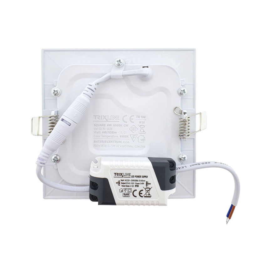 LED Podhľadové svietidlo SQUARE LED/6W/230V 6500K 11,8x11,8 cm biela