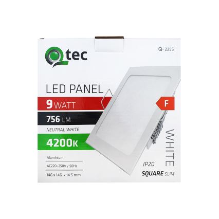 LED Podhľadové svietidlo SQUARE LED/9W/230V 4200K 14,6x14,6 cm biela