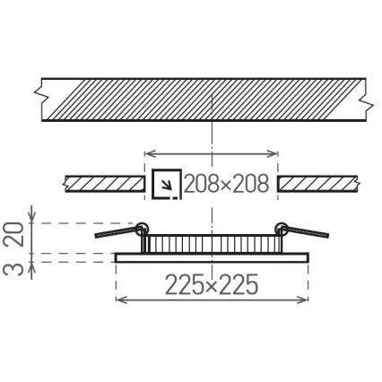 LED Podhľadové svietidlo VEGA LED/18W/230V 2900/3900/5800K 22,5x22,5 cm čierna
