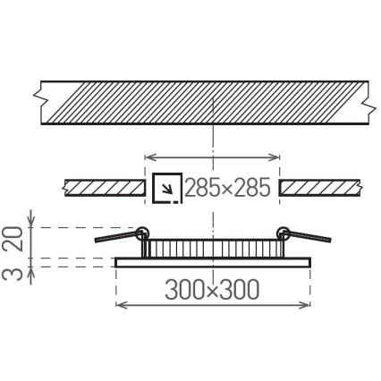 LED Podhľadové svietidlo VEGA LED/24W/230V 2900/3900/5800K 30x30 cm biela