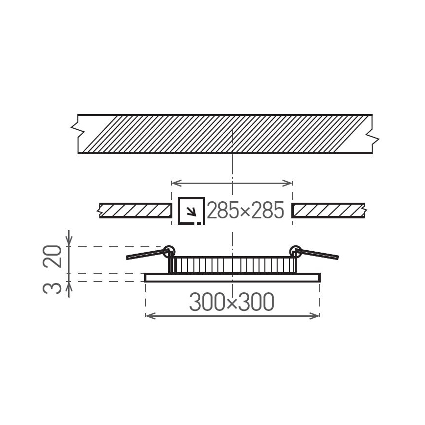 LED Podhľadové svietidlo VEGA LED/24W/230V 2900/3900/5800K 30x30 cm biela