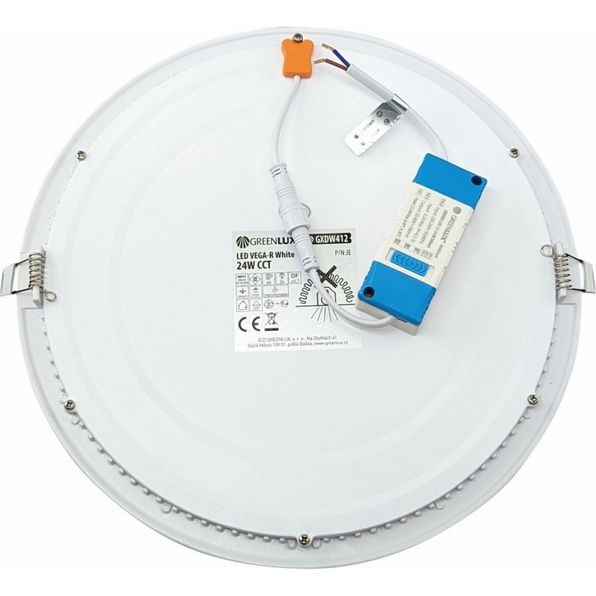 LED Podhľadové svietidlo VEGA LED/24W/230V 2900/3900/5800K pr. 30 cm biela