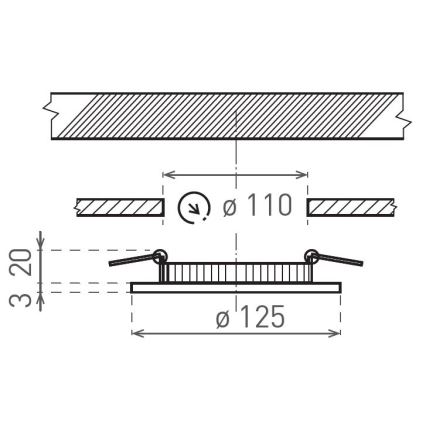 LED Podhľadové svietidlo VEGA LED/6W/230V 2900/3900/5800K pr. 12,5 cm čierna