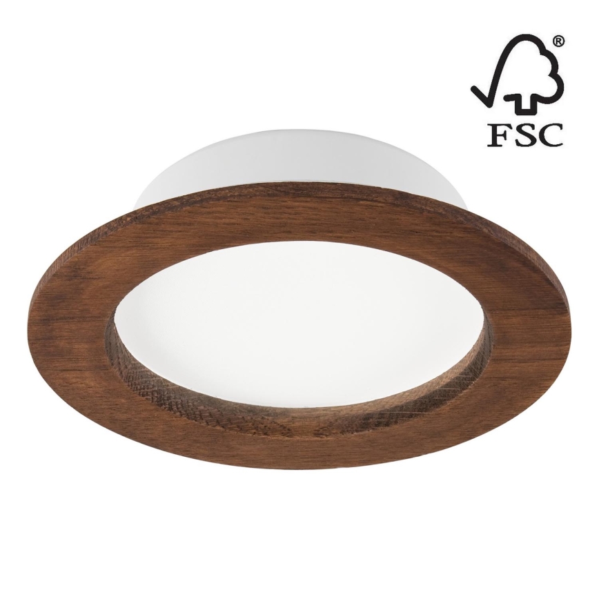LED Podhľadové svietidlo WOODY SPOT LED/12,5W/230V 3000K čerešňa ø 16 cm